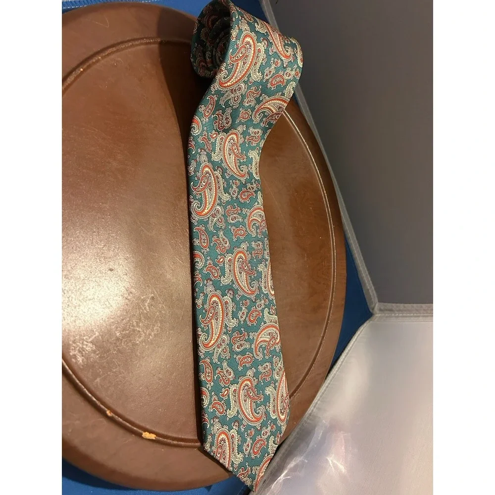 Pure Silk By Wembley Men's‎ Multicolor 100% Silk Tie Paisley Necktie